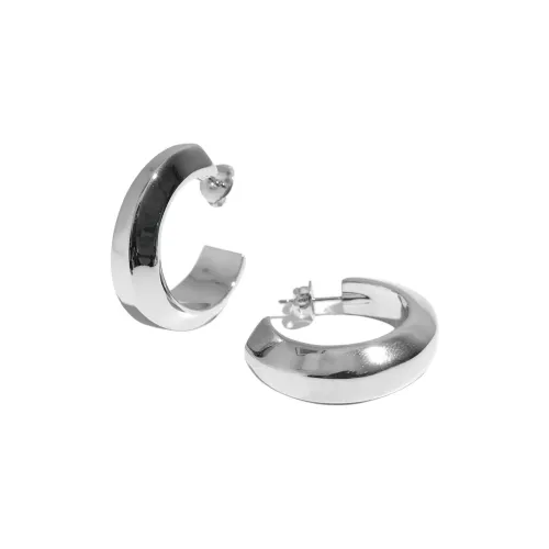 SAINT LAURENT Brass Earrings Women's Silver
