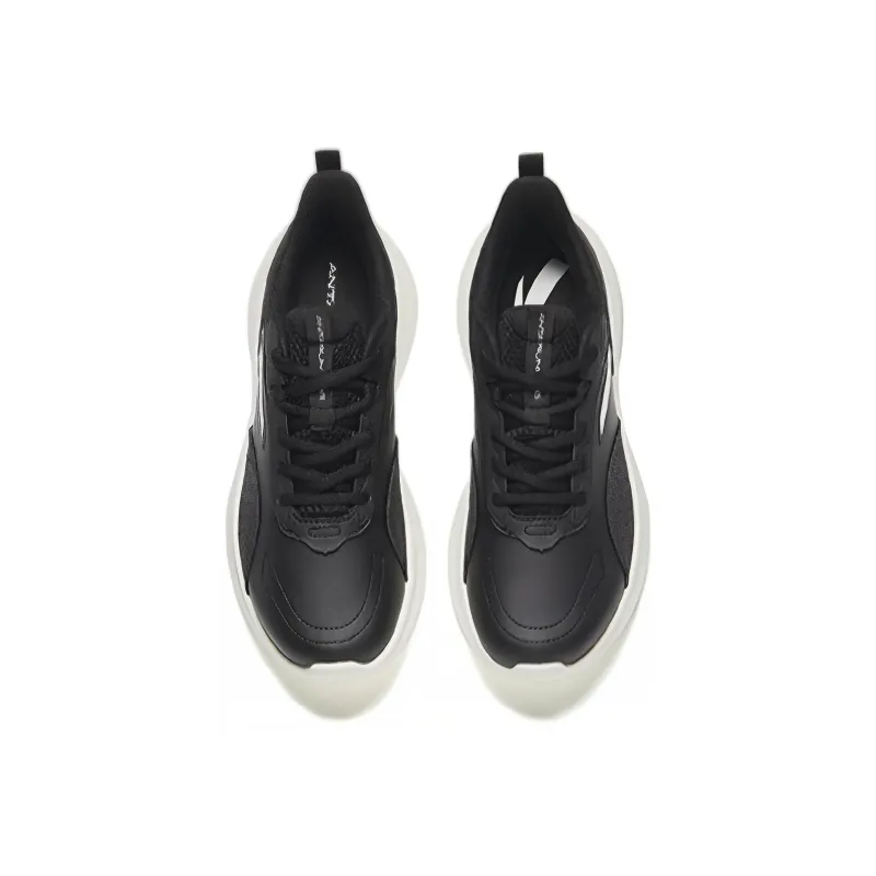 Anta Anti Slip And Wear Resistant Breathable Low Top Casual Running Shoes Women's Black White-1