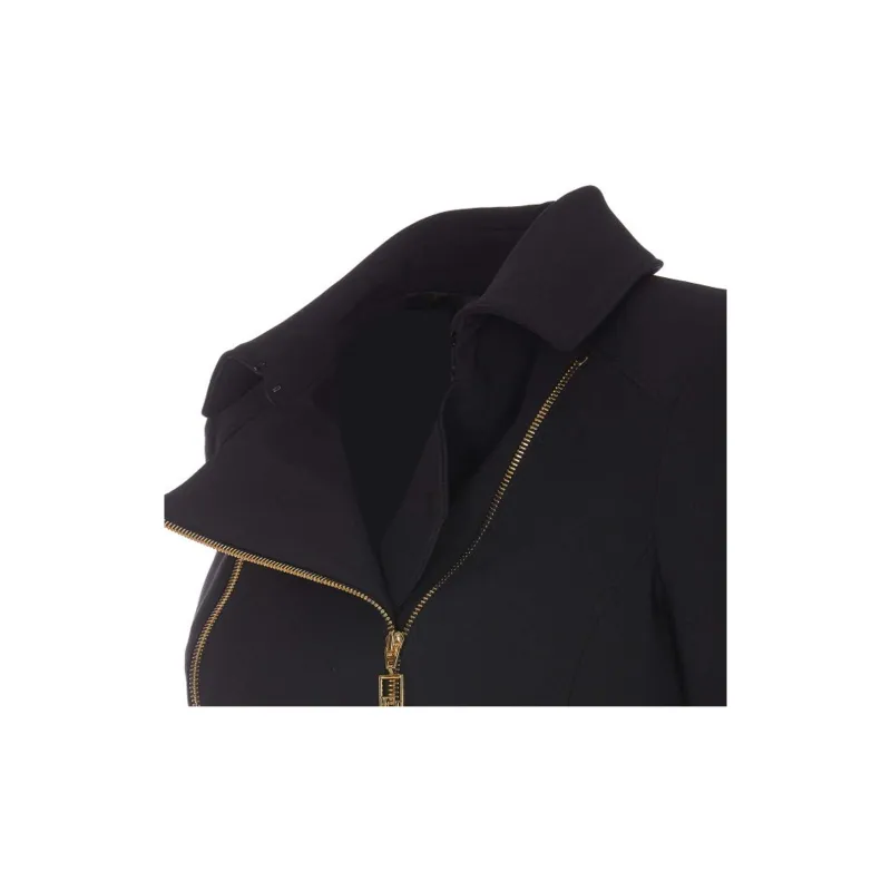 Elisabetta Franchi Peplum Zip Detailed Stretch Crepe Jacket-5