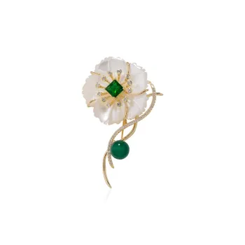 VIOLET Mother Of Pearl Flower Brooches Women's