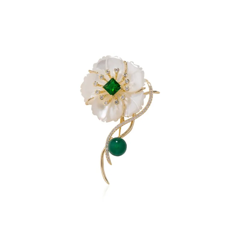 VIOLET Mother Of Pearl Flower Brooches Women's-0