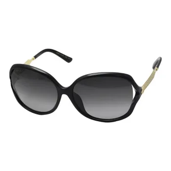 GUCCI Injection Molding Irregular Shape Sunglasses Women's Black