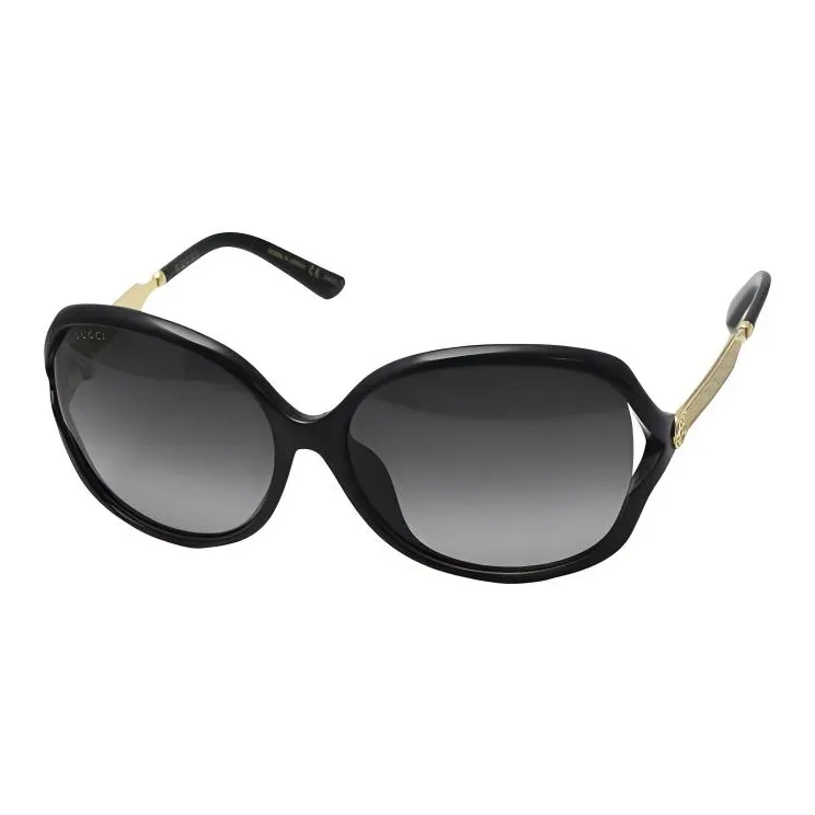 GUCCI Injection Molded Irregular Shape Sunglasses Women's Black-0