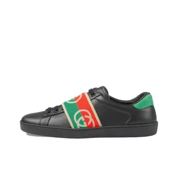 GUCCI ACE Low Top Skateboard Shoes Men's Black