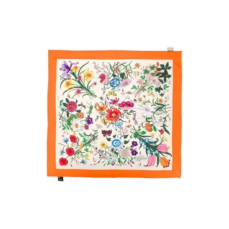 GUCCI Silk Scarves Women's Orange-0