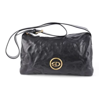 SADI Cow Leather Shoulder Bag Unisex Starry Black