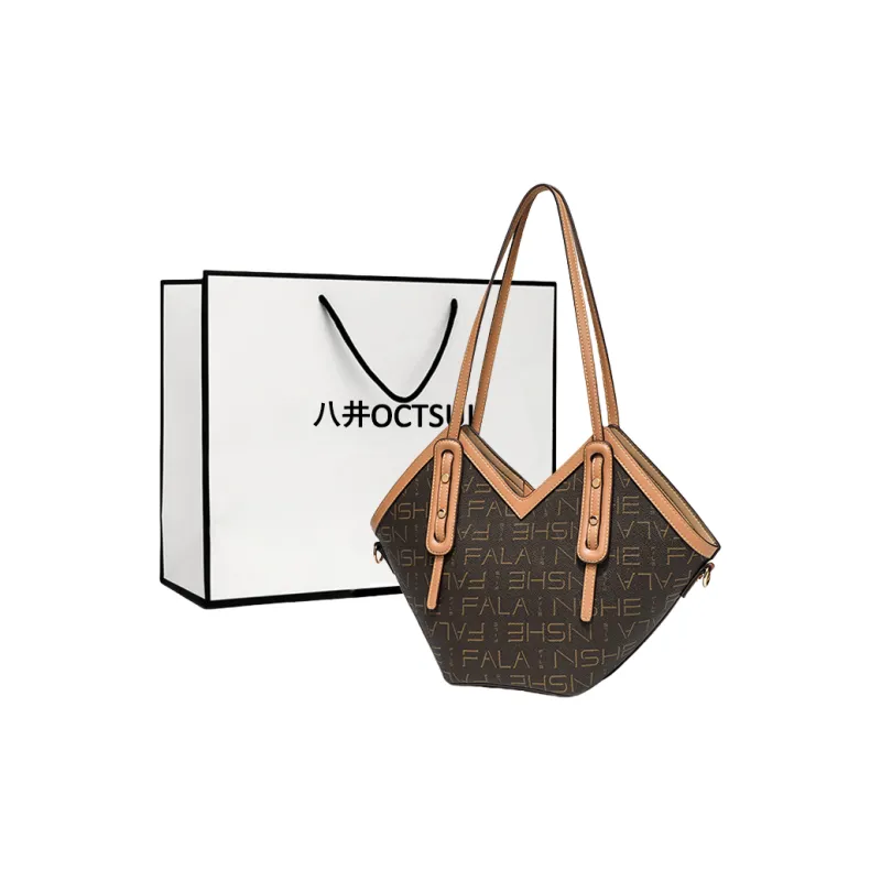 OCTSUI PVC Tote Bag Shopping Bag Shoulder Bags Women's Coffee/Denim-0