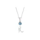 Plain Chain+Pendant+Crystal Diamond Blue+Letter X
