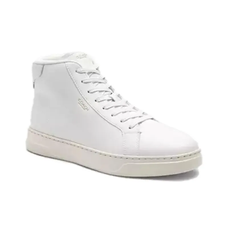 COACH Highline Mid Top Skateboard Shoes Men's White-2