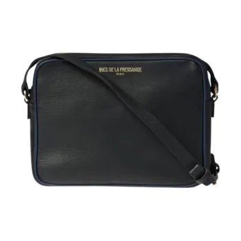 INES DE LA FRESSANGE Calfskin Crossbody Bag, Shoulder Bag Women's Black