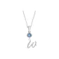 Plain Chain+Pendant+Crystal Diamond Blue+Letter W