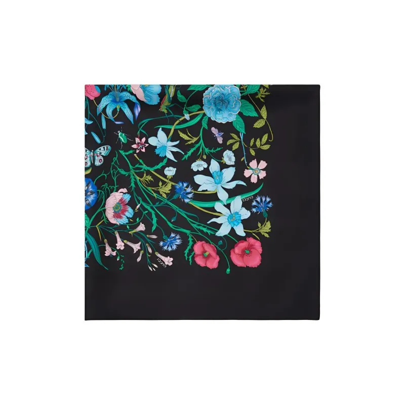 GUCCI Flora-print Silk Scarf-2