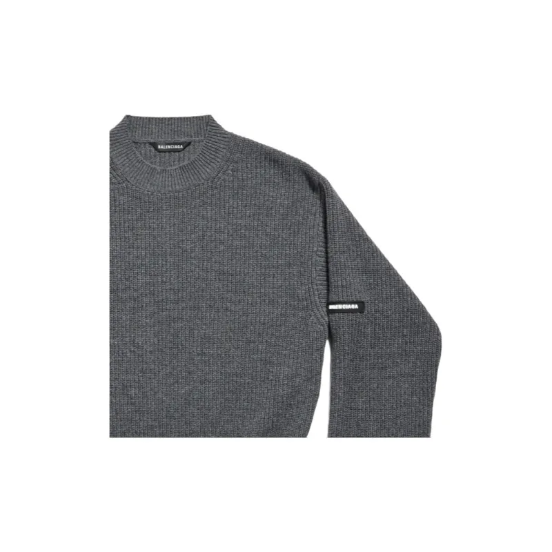 Balenciaga Logo Patch Cropped Sweater-3