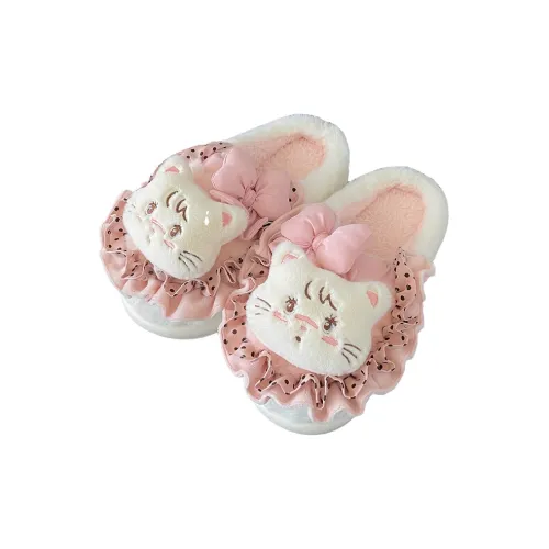 SHIGUDE x MIKKO Indoor Fleece Lined Cotton Slippers Women's Pink