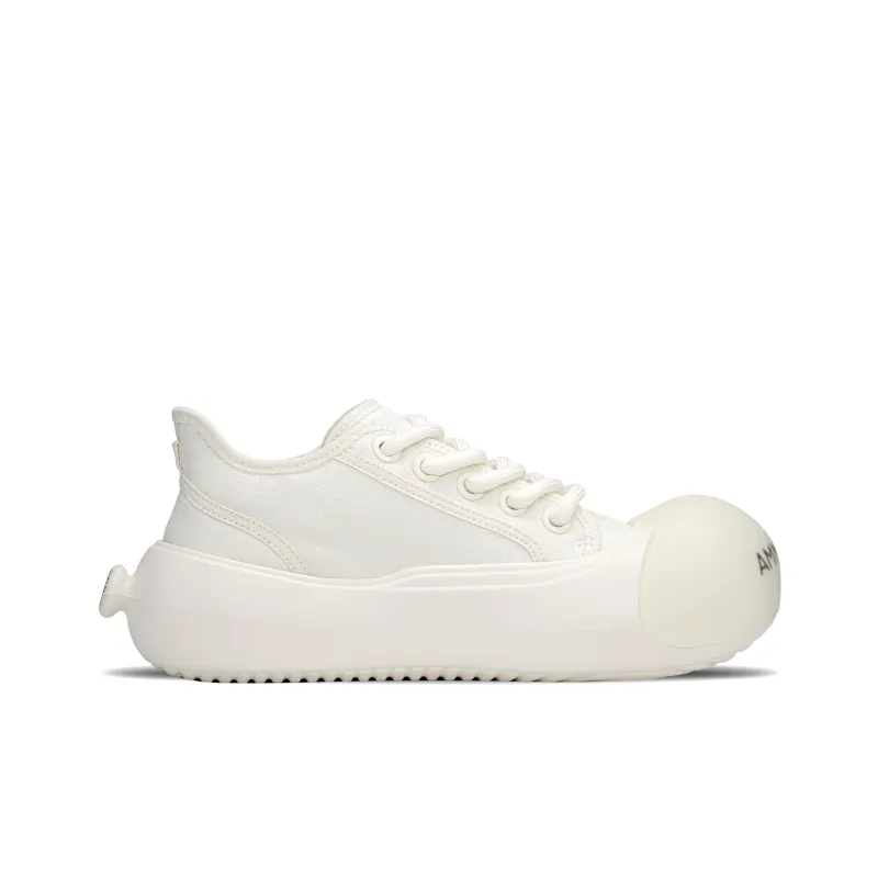 AMMESON Anti Slip Wear Resistant Low Top Skateboard Shoes Women's Pearl White-1