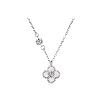 KAILEIFU S925 Silver Necklaces Women's Black/White