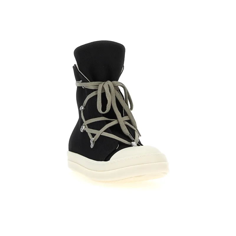 Rick Owens DRKSHDW High Top Canvas Shoes Men's Black-2