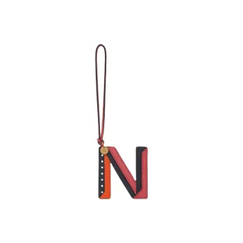Mulberry Calfskin Charm Bag Accessory Women's Black With Orange And Red