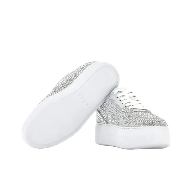 HOGAN Skyscraper Low-Top Skateboard Shoes Women's Silver-5