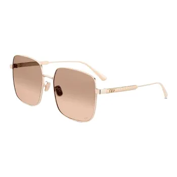 DIOR Metal Square Sunglasses Unisex Gold