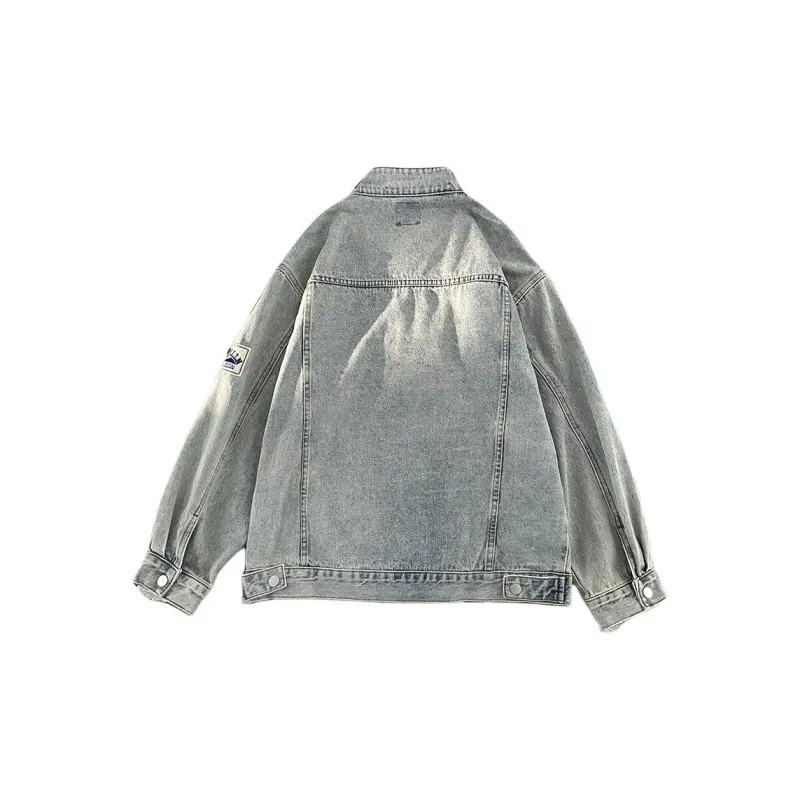 PAINT STAIN Denim Jacket Unisex Blue-17