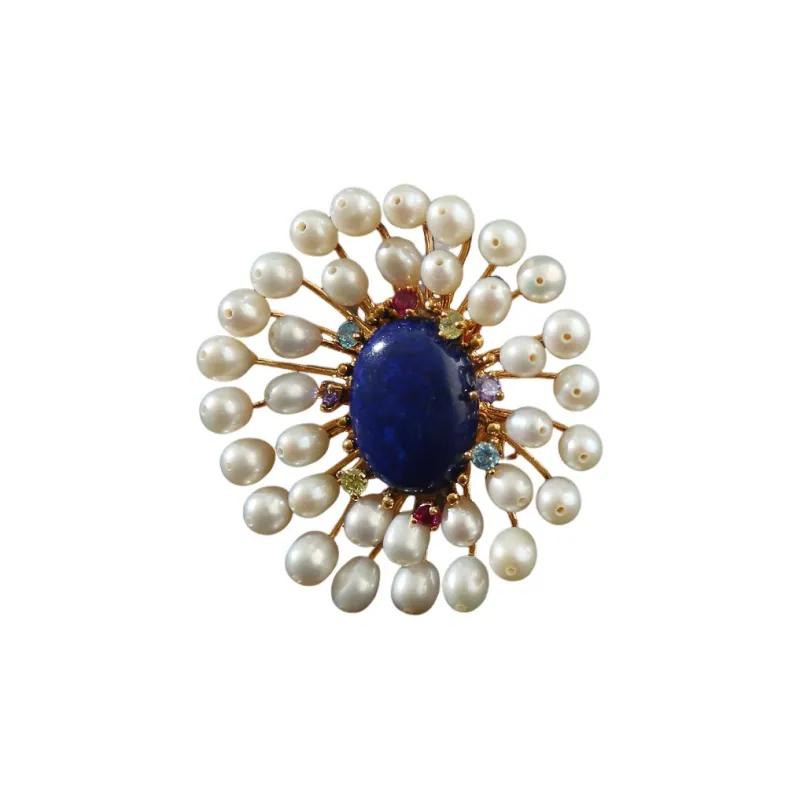 Marco Bizzarri Copper INS Designed Elegant Floral Round Bead Ornament Anti Flash Pin Women's-0