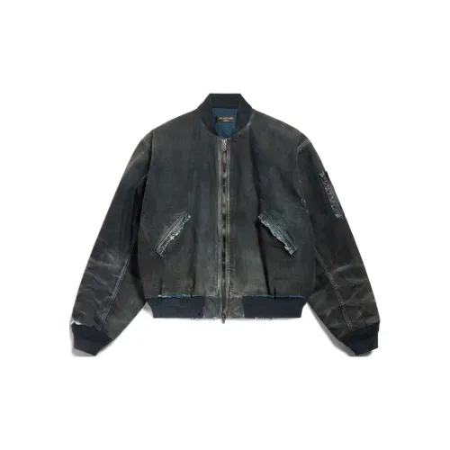 Balenciaga Jackets Coats Loose Fit Style Women's Dark Blue