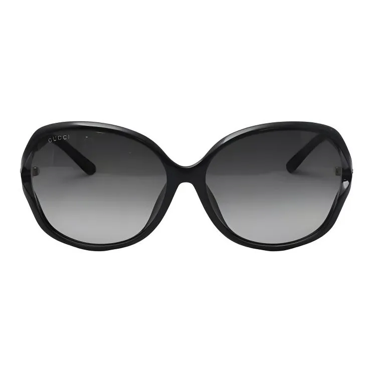 GUCCI Injection Molded Irregular Shape Sunglasses Women's Black-2