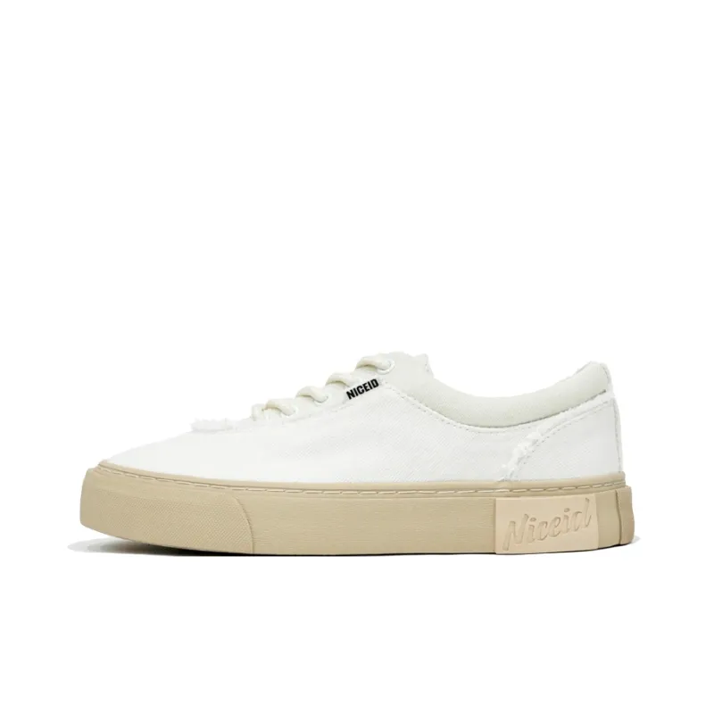 NICEID Lightweight Cushioning Low Top Canvas Shoes Unisex Ecru-0