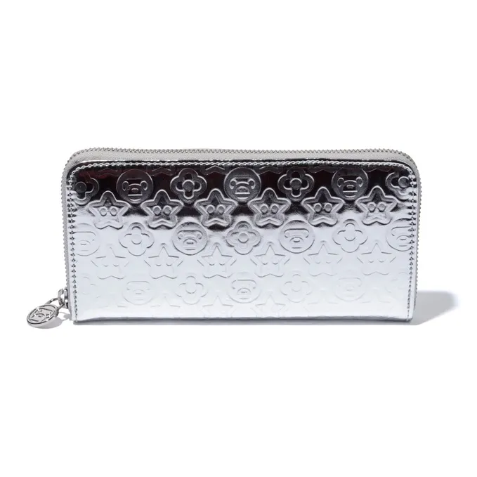 BABY MILO STORE BY A BATHING APE Artificial Leather Wallet Unisex Gold/Silver-2