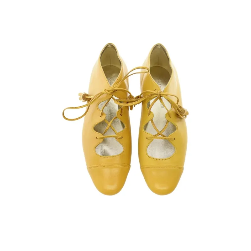 INES DE LA FRESSANGE Richelieu Casual Single Shoes Women's Yellow-3