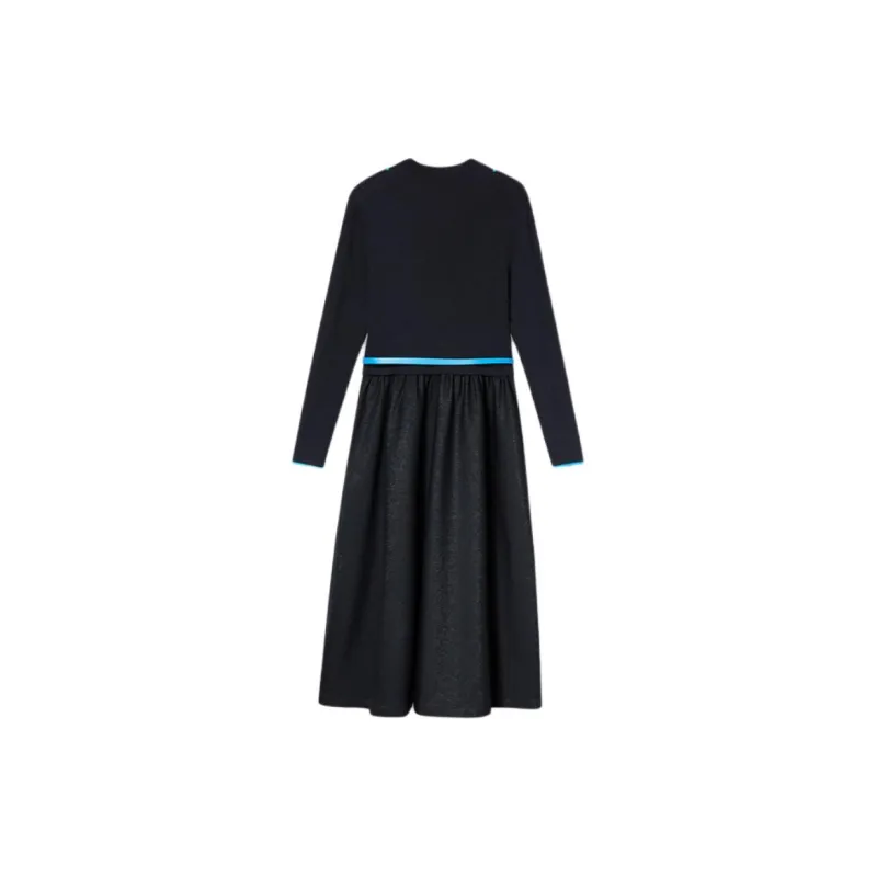 PSALTER Long Sleeved Dress Women's Navy Blue-1