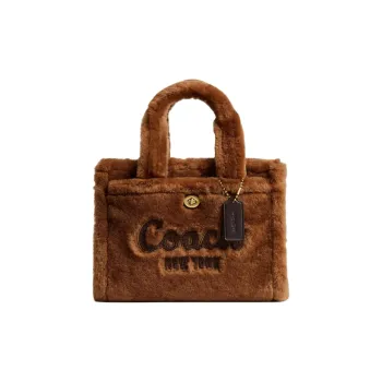 COACH Shearling Tote Bag, Shopping Bag, Crossbody Bag, One Shoulder Handbag Medium Size Women's Brown