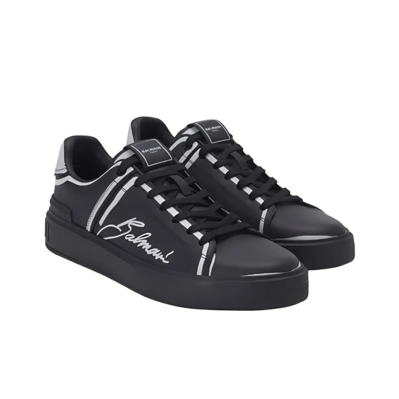 BALMAIN B Court Lace Up Sneakers-2