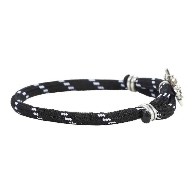 The Next Life 925 Sterling Silver Synthetic Cubic Zirconia Cotton Cord Bracelets Unisex-5