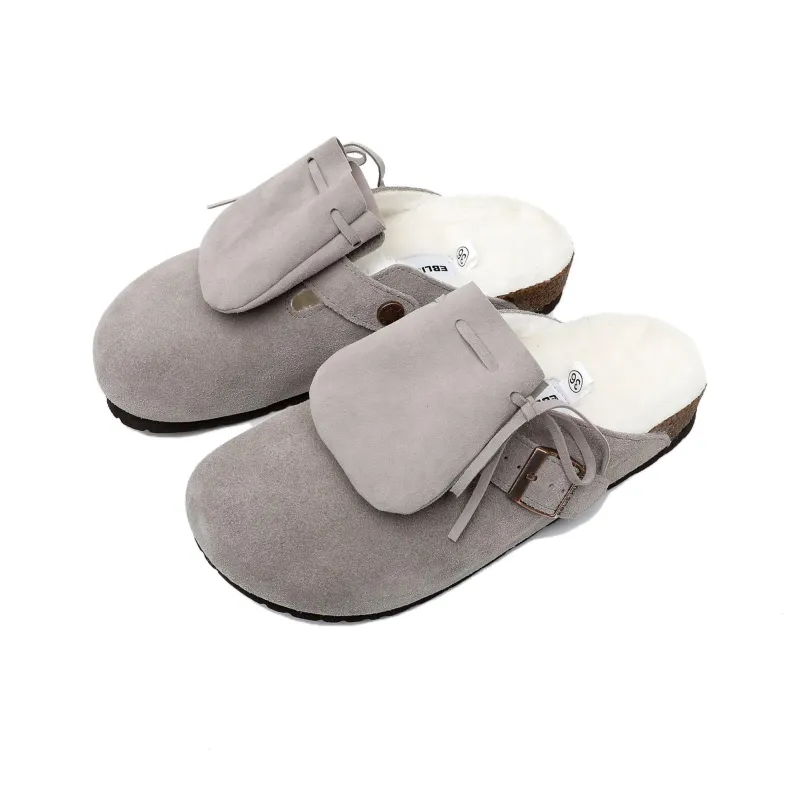 EBLIS HUNGI Cork Sole Slip-Resistant Abrasion-Resistant Wrap-toe Slippers Unisex-40