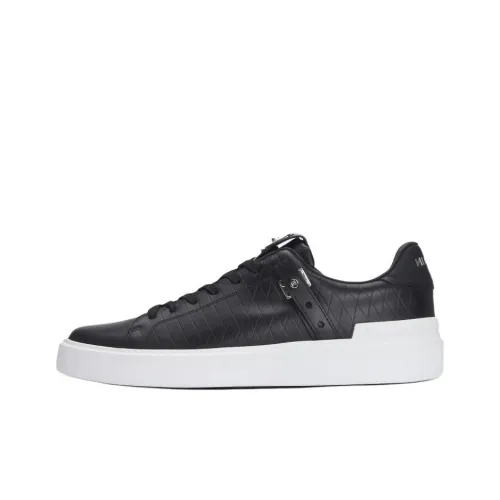 BALMAIN Embossed B Court B Buzz Trainers