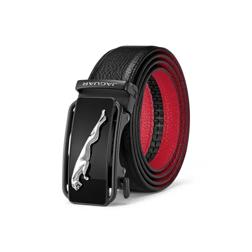 JAGUAR Cow Leather Belts Men's Black Width  3.5cm