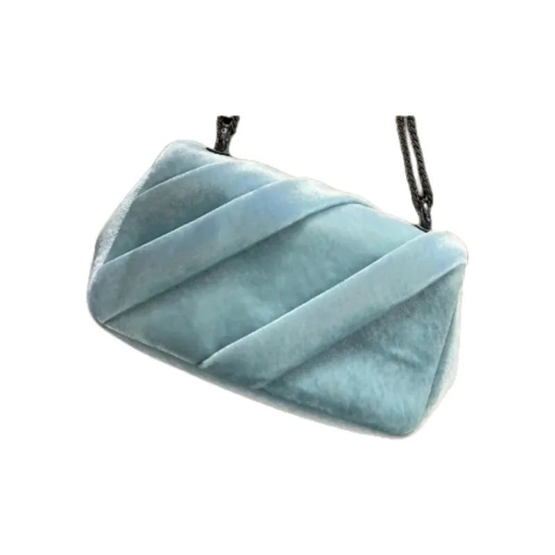TORY BURCH Kira Draped Velvet Mini Flap Bag Mist-2
