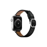 14m Day-Shape Buckle Genuine Leather-Black (Silver-Tone Buckle)