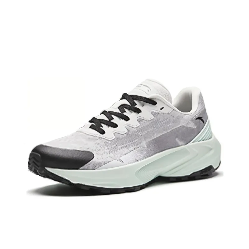 Anta Cushioning Breathable Low Top Running Shoes Women's Papyrus Gray-0