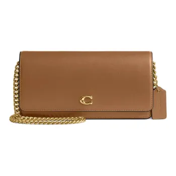 COACH Essential Calfskin Shoulder Bag, Crossbody Bag, Wallet Mini Women's Honey Brown