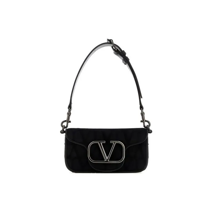 Valentino Fabric With Leather Handbag Shoulder Bag Men's Black-0