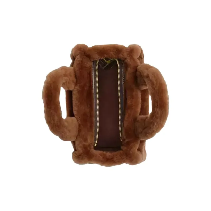 COACH Cargo Shearling Tote Bag, Shopping Bag, Crossbody Bag, One Shoulder Handbag Trumpets Women's Brown-2