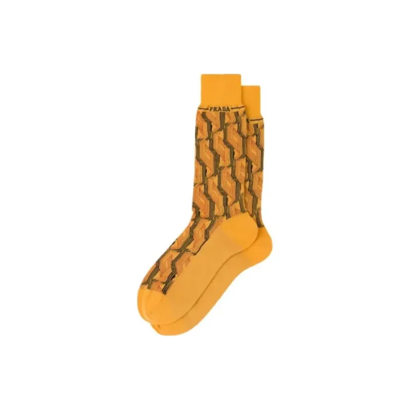 PRADA Mid-Calf Socks Men's 1 Pack Yellow-0