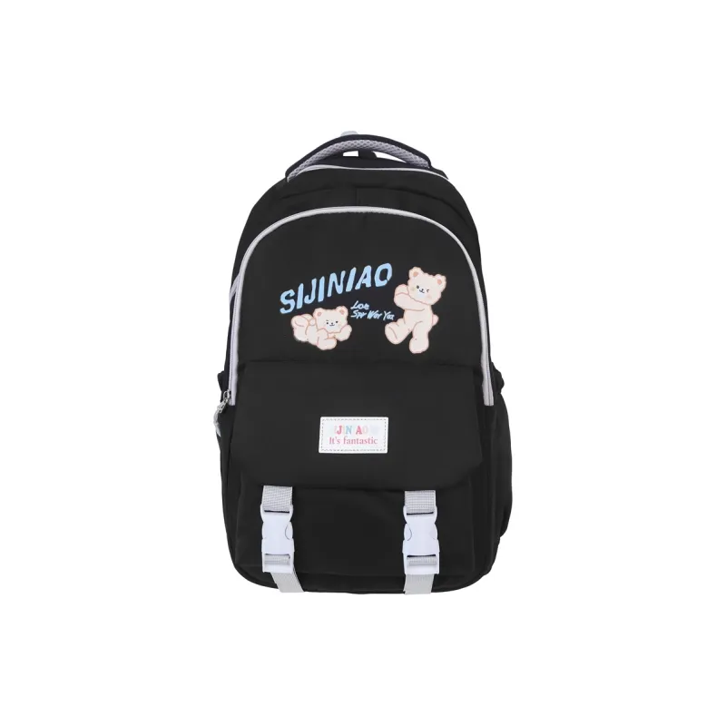 LUVISTRUE Nylon Backpack Regular Unisex Black Purple/Pink Blue/Gray-0