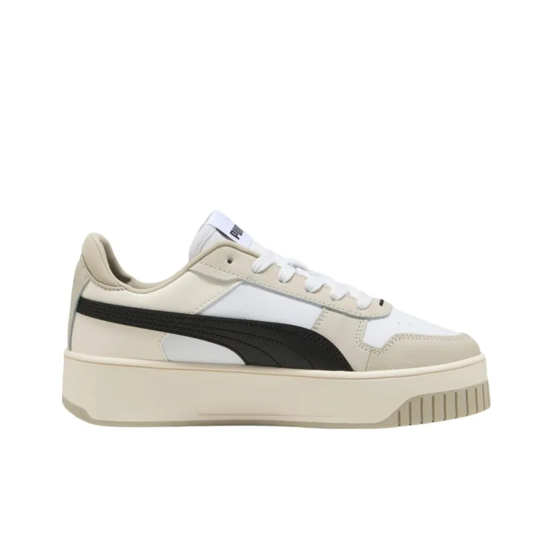 PUMA Carina Street Anti Slip Wear Resistant Low Top Skateboard Shoes Unisex Beige White Black-1