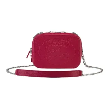 LACOSTE Cow Leather Shoulder Bag Crossbody Bag Small Size Women's Traffic Red