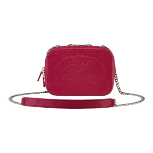 LACOSTE Cow Leather Shoulder Bag Crossbody Bag Small Size Women's Traffic Red