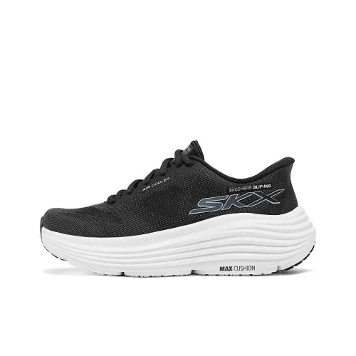 Skechers WOMEN'S GO Series Breathable Low Top Running Shoes Women's Black White